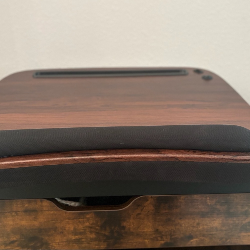 Wooden Laptop Stand with Black Cushion